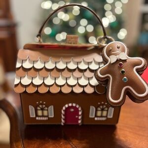 Kate Spade Gingerbread Purse with Gingerbread Man Keychain
